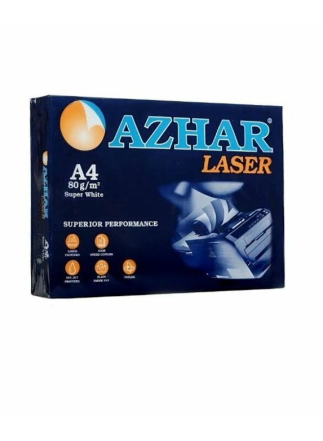 Azhar printing paper A4, 80g, 1 pack, 500 sheets - Image 1