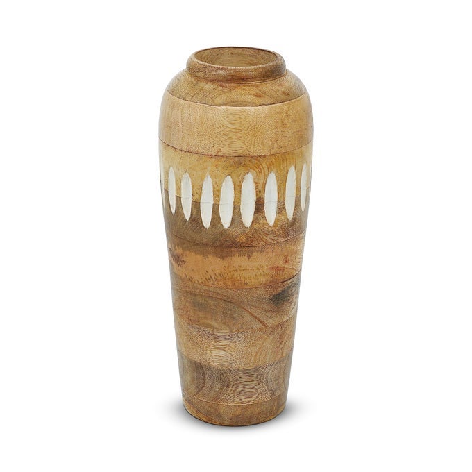 RAJIV LARGE WOOD VASE NATURAL WHITEWASH 12 X 35 X 25 MANGO WOOD LARGE DECORATIVE VASE FOR LIVING ROOM BEDROOM COFFEE TABLE MORE HANDMADE FLOWER ELEGANT BEAUTIFUL HOME DECORATIONS