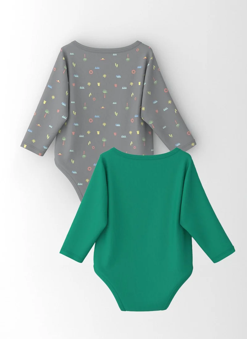 Nautinati Nautinati Infants' Cotton Pack of 2 Ocean Print Bodysuit