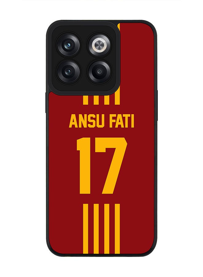 Stylizedd Rugged Black edge case for OnePlus 10T Slim fit Soft Case Flexible Rubber Edges Anti Drop TPU Gel Thin Cover - Football Team - Spain Player Name - Ansu Fati - Image 1