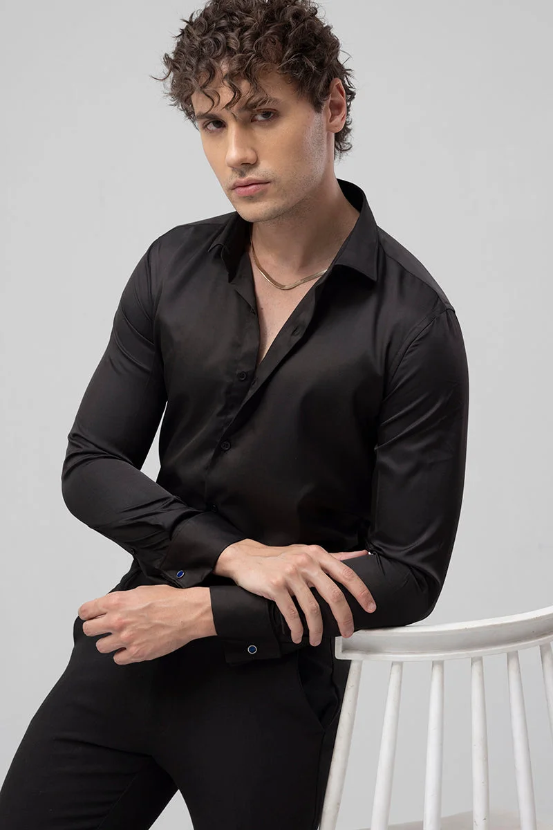 SNITCH Double Cuff Black Shirt