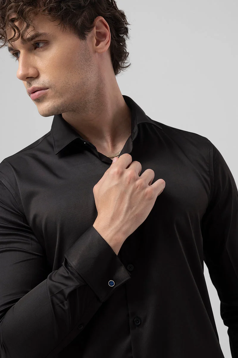 SNITCH Double Cuff Black Shirt