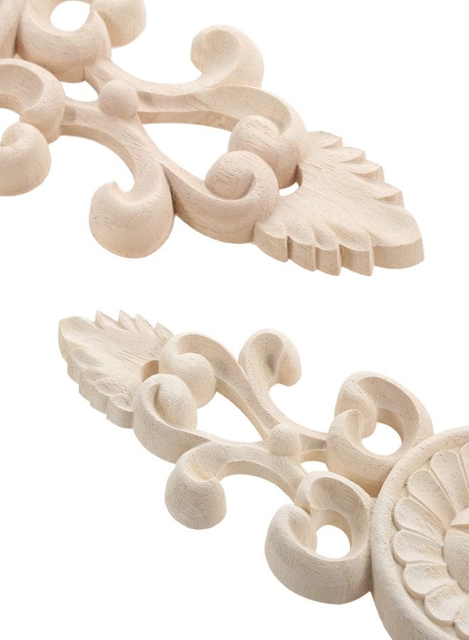 MUXSAM Long Wood Appliques Onlays, Unpainted Wooden Carved Overlays Ornate Carving Decals for Mantels Dresser Cabinet Door Wall Doll Bed Furniture Decor(2-Pack, 36x8cm/14.2"x3.2") - Image 5