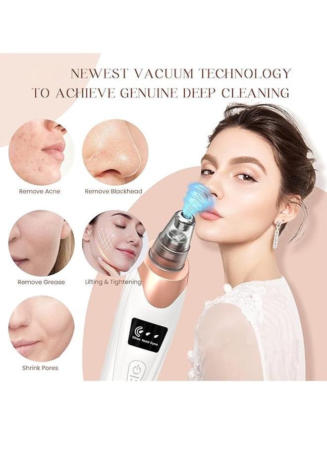 Generic Blackhead Remover Pore Vacuum Cleaner, Facial Pore Cleaner - 5 Suction Powers, 5 Probes, Usb Rechargeable Blackhead Vacuum Kit, Electric Acne Extraction Tool For Adults (White)  - Image 4