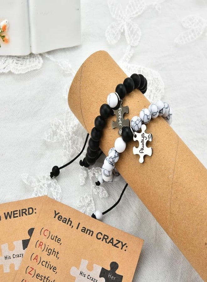 YangQian Engagement Wedding Anniversary Birthday Gifts for Couples Bracelets for Him and Her Matching Bracelets for Couples Gifts for Husband Wife Spouse Girlfriend Boyfriend Graduation Gift for Bf Gf Bracelet - Image 5