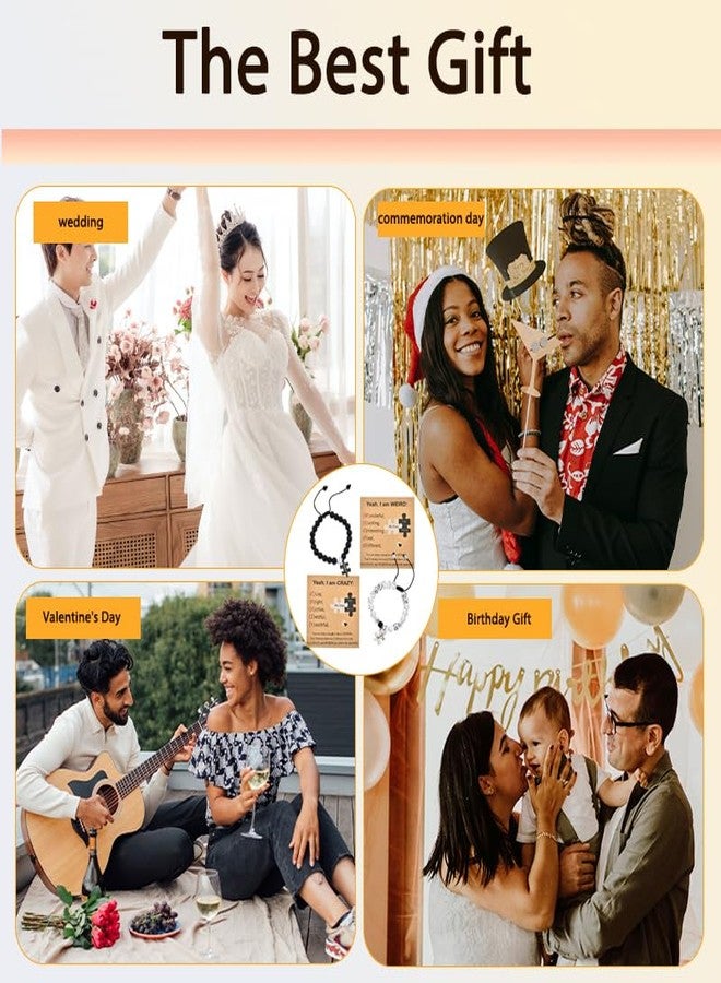 YangQian Engagement Wedding Anniversary Birthday Gifts for Couples Bracelets for Him and Her Matching Bracelets for Couples Gifts for Husband Wife Spouse Girlfriend Boyfriend Graduation Gift for Bf Gf Bracelet - Image 3