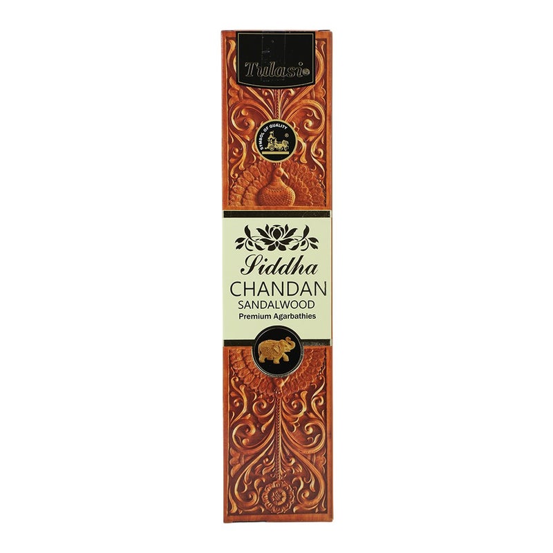 Tulasi Siddha Chandan Incense Sticks (Agarbatti) for Pooja, Prayer, Meditation & Home Fragrance, 1 Pack - Image 1