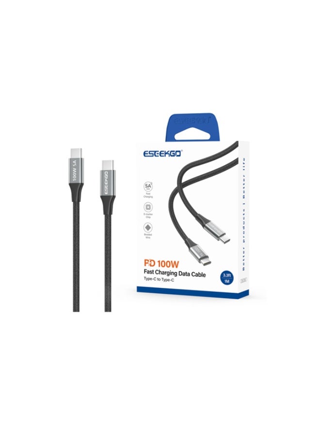 ESEEKGO ES-C100 Type-C to Type-C Data Cable – Reliable Charging and Data Transfer - Image 1