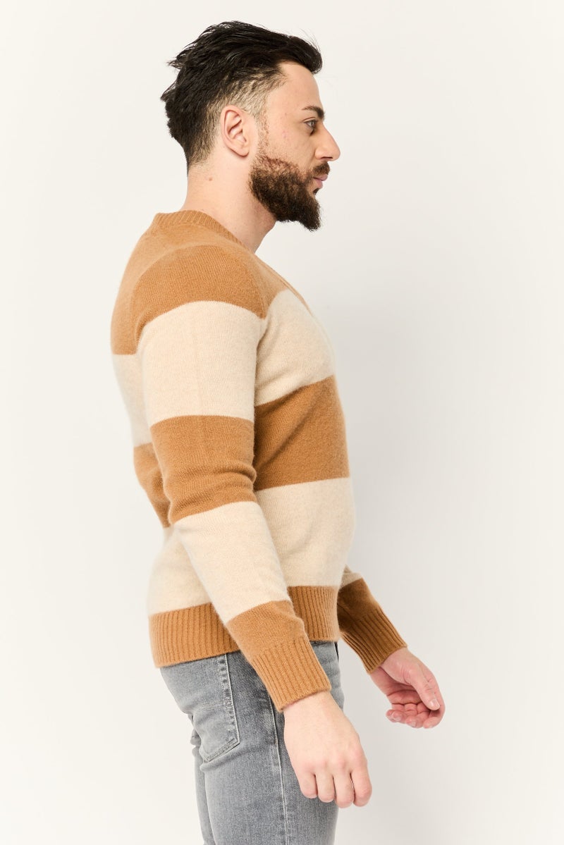 ESPRIT Men V Neck Yarn Dye Knitted Sweater, Multicolor - Image 3