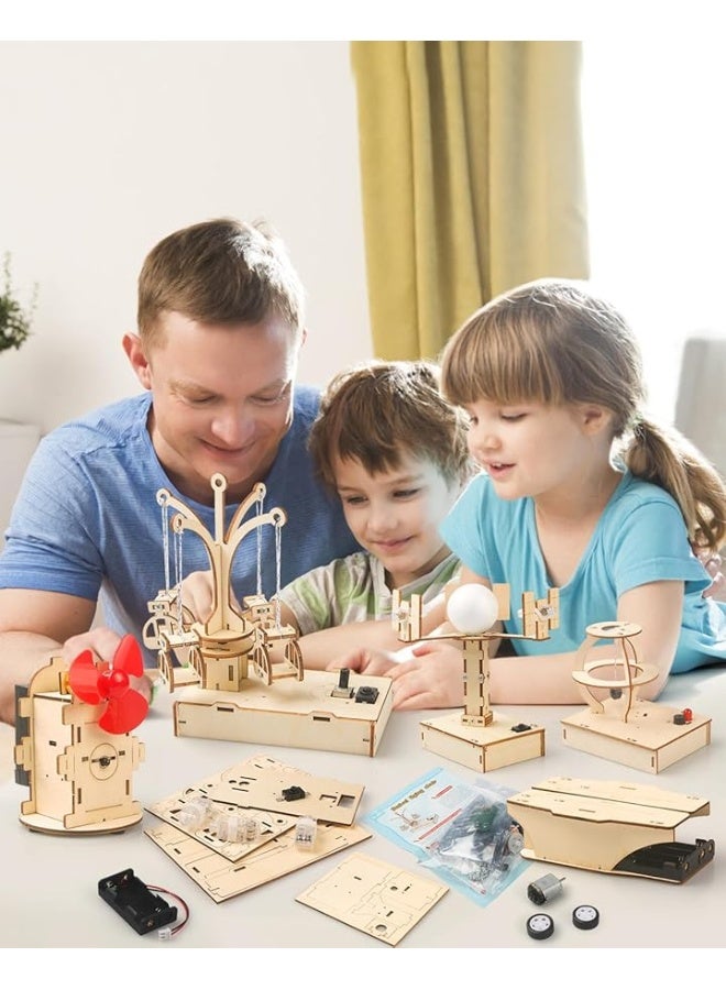 Poraxy STEM Kits for Kids Ages 81012 5 Set Wooden 3D Puzzles Educational Science Experiment Building Projects Crafts Toys for Ages 813 Birthday Gifts for Boys Girls 7 8 9 10 11 12 13 Years Old - Image 5
