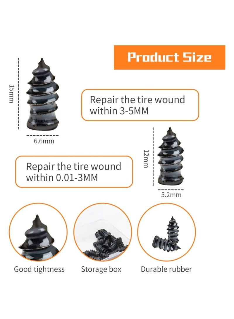 40 Pcs Tire Repair Rubber Nail Tire Repair Rubber Screws Fast Tool Self-Service Suitable For Car Motorcycle Jeep Tire Puncture Repair - Image 2