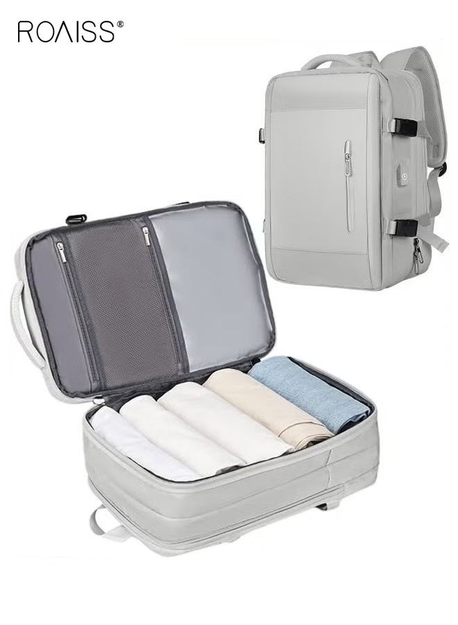 roaiss Carry-On Luggage Backpack High Capacity Business Travel Expandable Bag for Short Trips Dry and Wet Separation Scientific Storage Business Computer Bag Simple Solid Color Design with Check In Backpack - Image 1