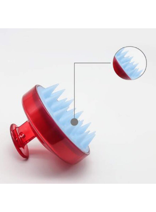 Red Blossom Hair Scalp Massager Shampoo Brush – Manual Head Massage Tool with Soft Silicone Bristles | Dandruff Removal, Scalp Exfoliation & Hair Growth Stimulation (Red)  - Image 2