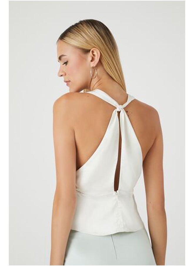 FOREVER 21 Knotted Satin Tank Top  - Image 3
