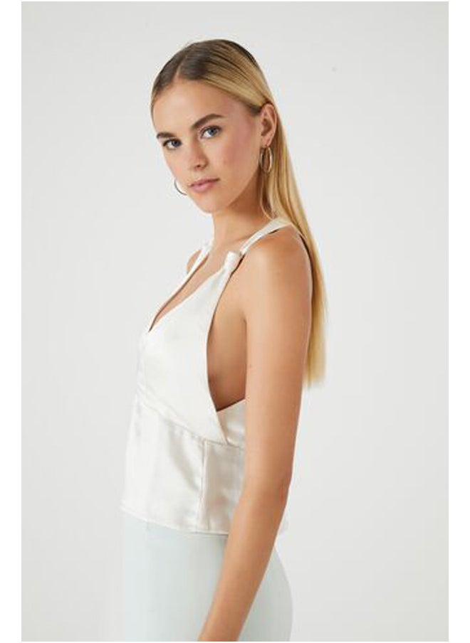 FOREVER 21 Knotted Satin Tank Top  - Image 2