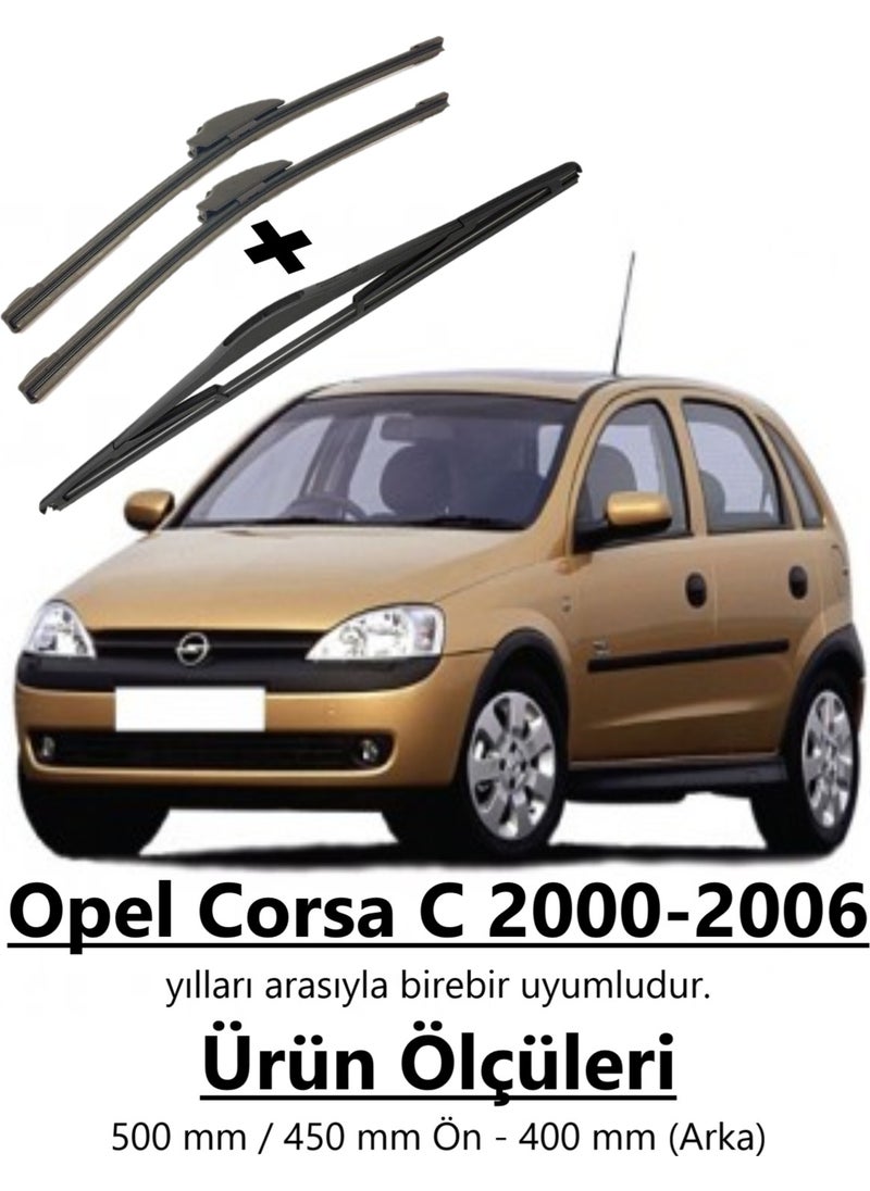 Inwells Opel Corsa C 2000-2006 Front and Rear Banana Wiper Set  - Image 1