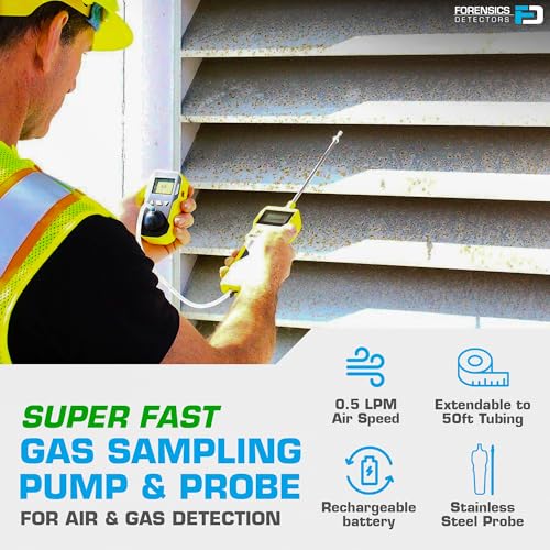 FORENSICS DETECTORS FD Gas Sampling Pump by Forensics | Stainless Steel Probe | Made for Gas Detectors & Meters | Flow Rate: 0.5LPM, 500cc/min | Strong ABS | USB Recharge | - Image 2