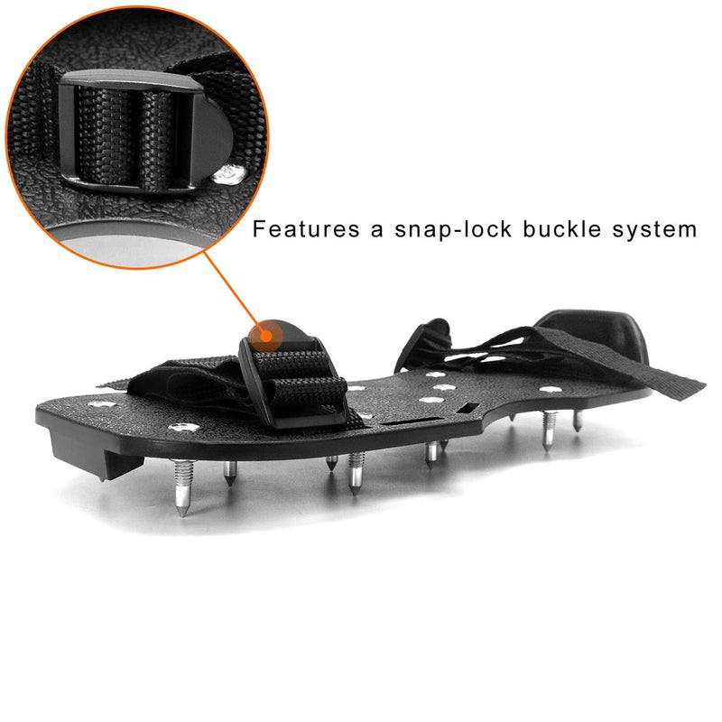 QWORK Spiked Shoes, 1 Pair Lawn Aerator Shoes with 1" Short Spikes Perfect For Epoxy Floor, Overlays, Cover Installation, Black Color - Image 4