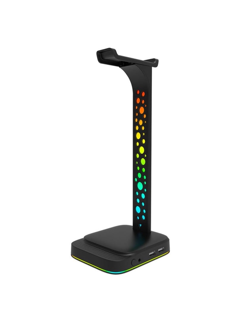 General Gaming Headset Stand with 2 USB Ports, Desk Headset Headphone Holder Earphone Mount Hanger for Gaming Stations  - Image 1