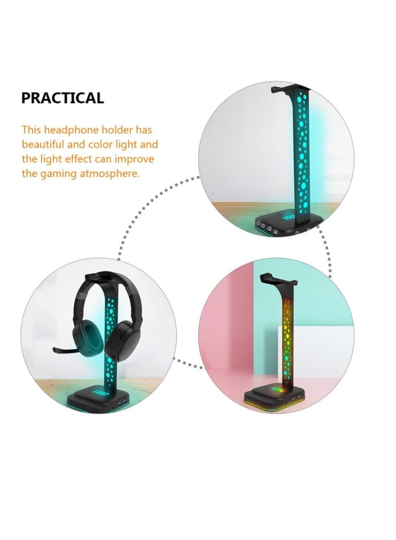 General Gaming Headset Stand with 2 USB Ports, Desk Headset Headphone Holder Earphone Mount Hanger for Gaming Stations  - Image 2