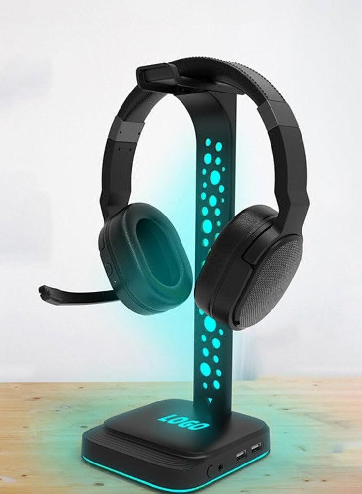 General Gaming Headset Stand with 2 USB Ports, Desk Headset Headphone Holder Earphone Mount Hanger for Gaming Stations  - Image 4