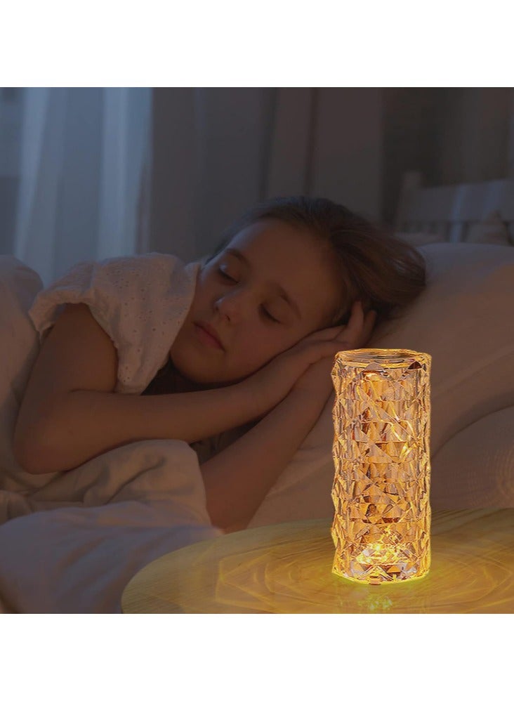 اباجورة كريستال 16 لون مع ريموت للتحكم في لون الاضائة، لمبة كريستال ليد كرستال مضيئة بألوان متعددة، لمبة سهاري وديكور سهاريه بتصميم ماسي ثلاثي الأبعاد، بلورة كريستال مضيئة قمر، لمبة ليد مع ريموت كنترول متعدد الالوان، قابلة للتعتيم مع 16 لون RGB، مصباح مكتب قابل لإعادة الشحن عبر USB لغرفة النوم، المعيشة، المنزل، المكتب، شفاف - Image 4