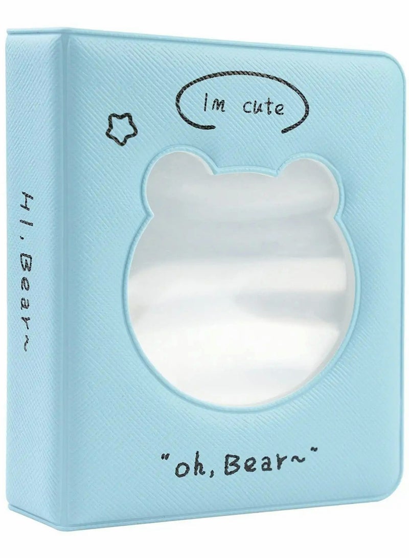 Excefore 3 Inch Mini Photo Album Kpop Photocard Binder, Bear Hollow Holder Book, Business Card Book Holder, Sleeves 36 Pockets  - Image 1