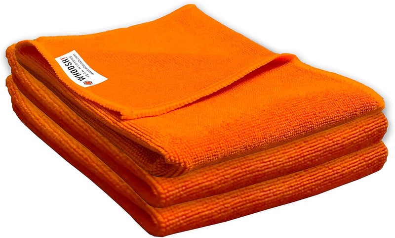 WHOOSH! Microfiber Tech Cleaning Cloths, 3 Pack, 14”x14”, Orange - Image 2