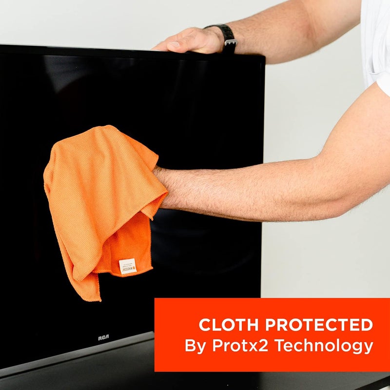 WHOOSH! Microfiber Tech Cleaning Cloths, 3 Pack, 14”x14”, Orange - Image 5