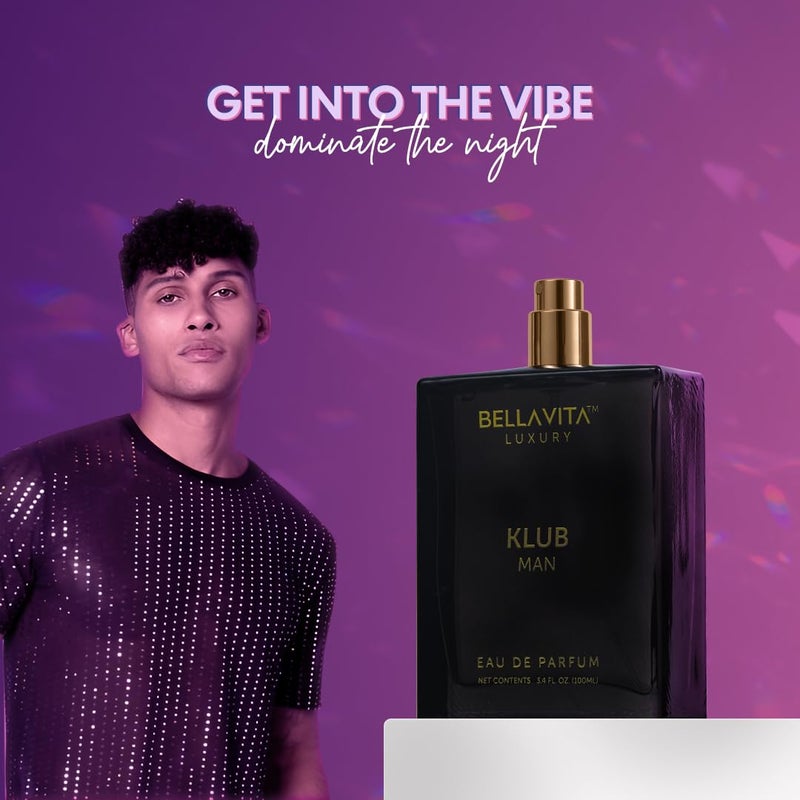 Bella Vita Luxury BellaVita Luxury KLUB Men's Eau De Parfum (100ml) | Intense, Masculine Party Perfume for Men | Notes: Lemon, Jasmine, Rose, Musk, Amber and Patchouli | Made with Premium Long-Lasting Perfume Oils - Image 3