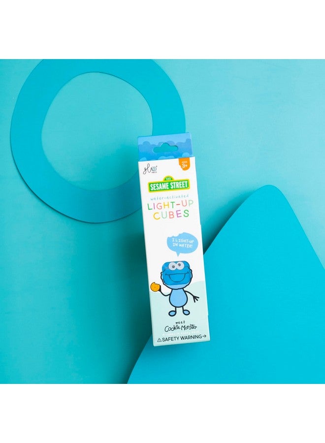 Glo Pals X Sesame Street Water-Activated Light-Up Cubes For Sensory Play (Cookie Monster - Blue) - Image 3