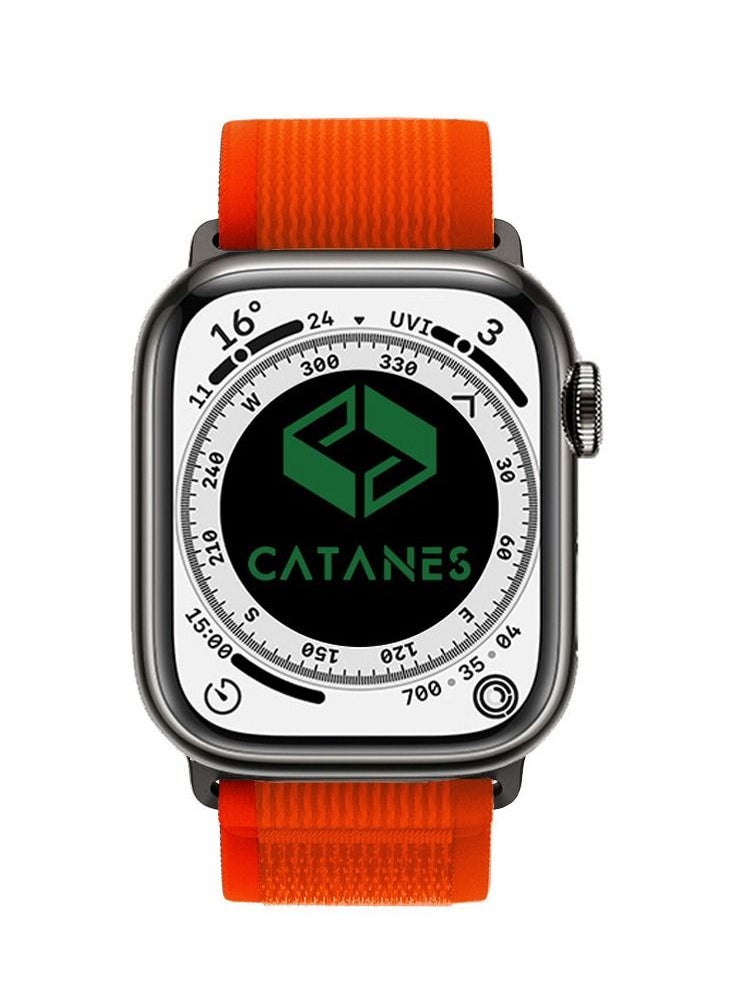 CATANES - Apple Watch Trail Band 38mm 40mm 41mm Nylon Woven Sport Strap for iWatch Series Ultra/8/7/SE/6/5/4/3/2/3 Dark Orange - Image 1