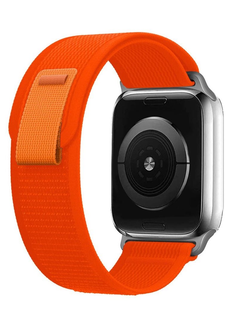 CATANES - Apple Watch Trail Band 38mm 40mm 41mm Nylon Woven Sport Strap for iWatch Series Ultra/8/7/SE/6/5/4/3/2/3 Dark Orange - Image 1
