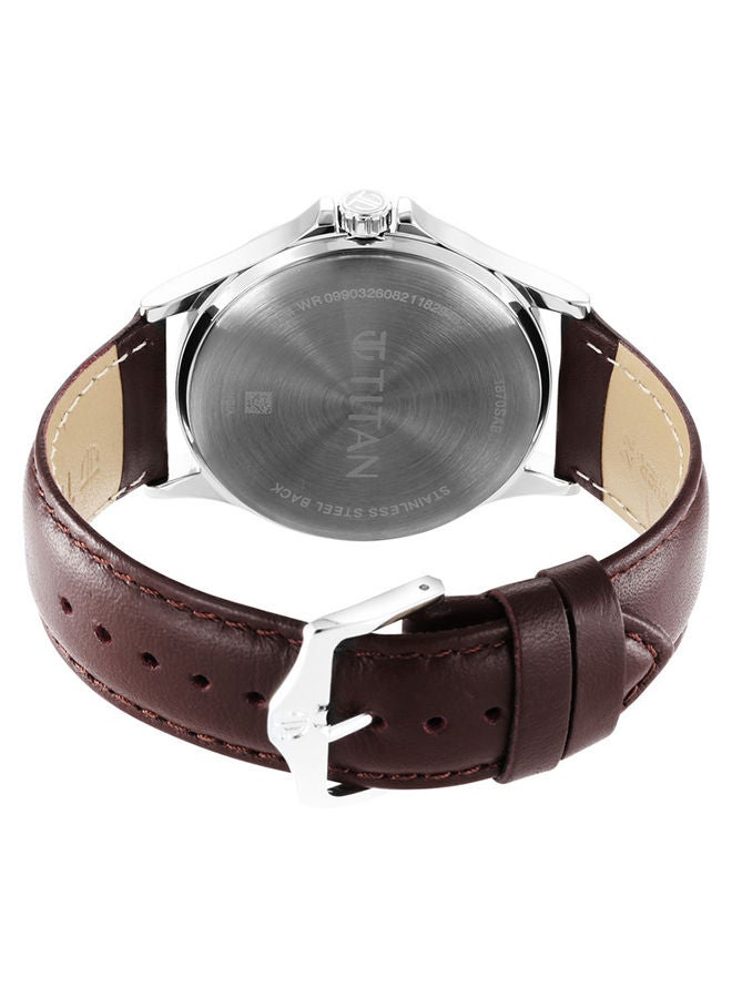 تيتان ساعة يد جلدية تناظرية - Image 4