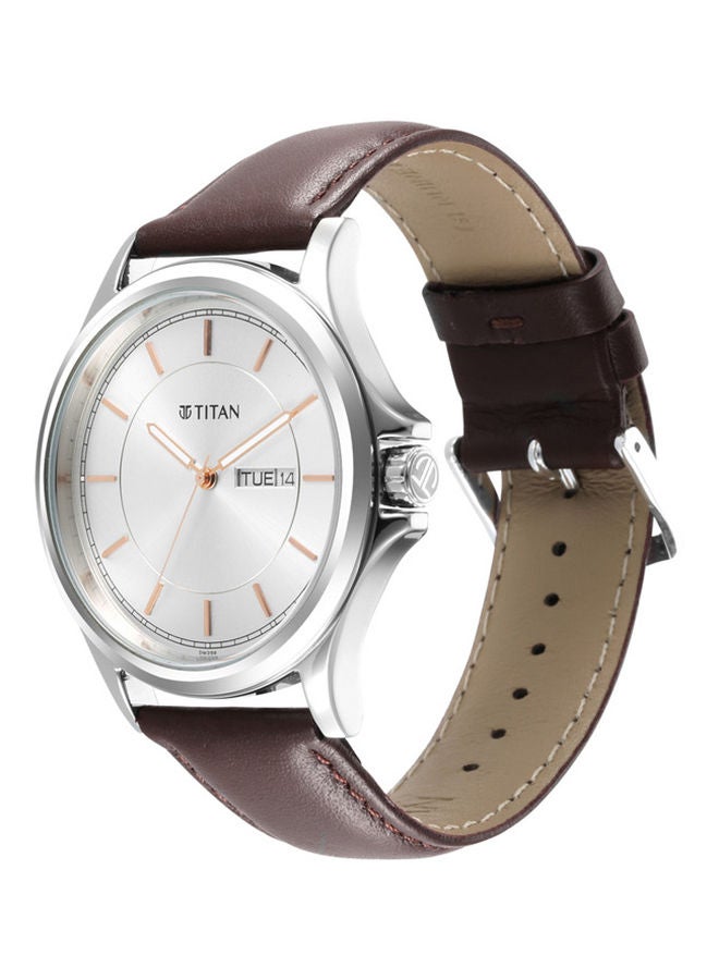 تيتان ساعة يد جلدية تناظرية - Image 2