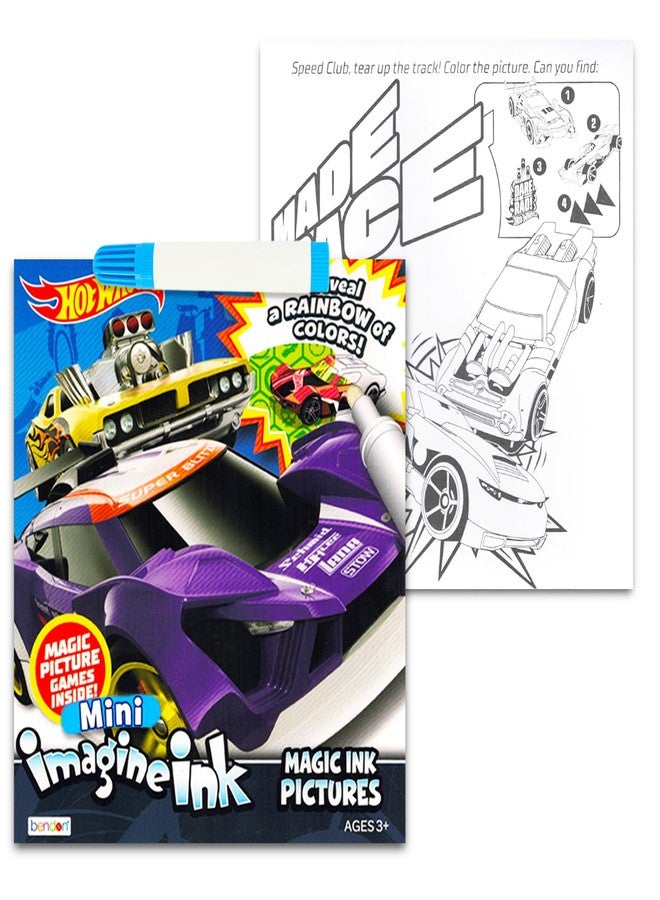 Hot Wheels Imagine Ink Coloring Book Set for Kids - 12 Pack No-Mess Magic Inks Race Car Coloring Books with Rex-Man Stickers and Door Hanger (Hot Wheels Party Supplies Party Favors Bundle) - Image 3