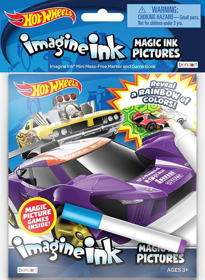 Hot Wheels Imagine Ink Coloring Book Set for Kids - 12 Pack No-Mess Magic Inks Race Car Coloring Books with Rex-Man Stickers and Door Hanger (Hot Wheels Party Supplies Party Favors Bundle) - Image 4