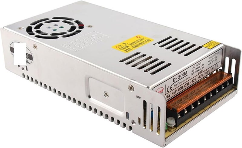 D-300A 300W 5V 25A/12V 15A Dual Output Switching Power Supply 12V SMPS with Fan - Image 2