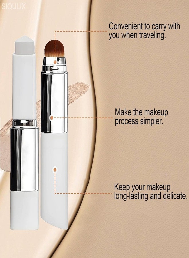 SIQULIX 2 in 1 White Korean Color Changing Foundation Stick with Brush, Cover Cream Stick Foundation, Moisturizing Long-Lasting Hydration Makeup, Light Coverage Concealer, for All Skin Types - Image 2