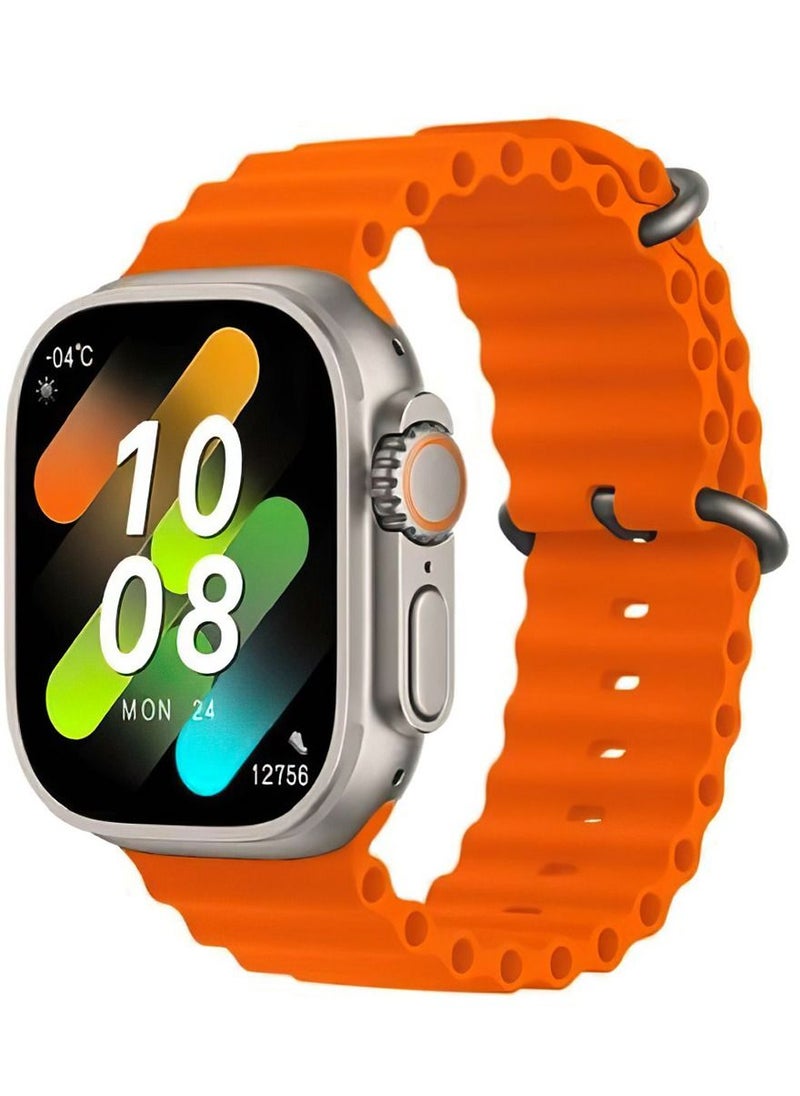 Oteeto OW8 Ultra 2.2 Inch Amoled Smart watch With 2 Pair Strap and Wireless Charger For Men's and Boys  - Image 1