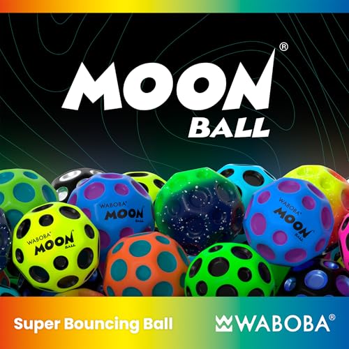 Waboba Moon Ball - Bounces Out of This World - Original Patented Design - Craters Make Pop Sounds When It Hits The Ground - Easy to Grip, Colour - Yellow, One Size - Image 2