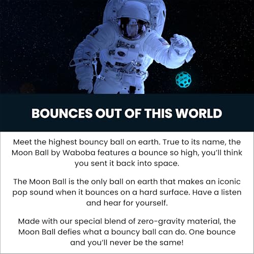 Waboba Moon Ball - Bounces Out of This World - Original Patented Design - Craters Make Pop Sounds When It Hits The Ground - Easy to Grip, Colour - Yellow, One Size - Image 3