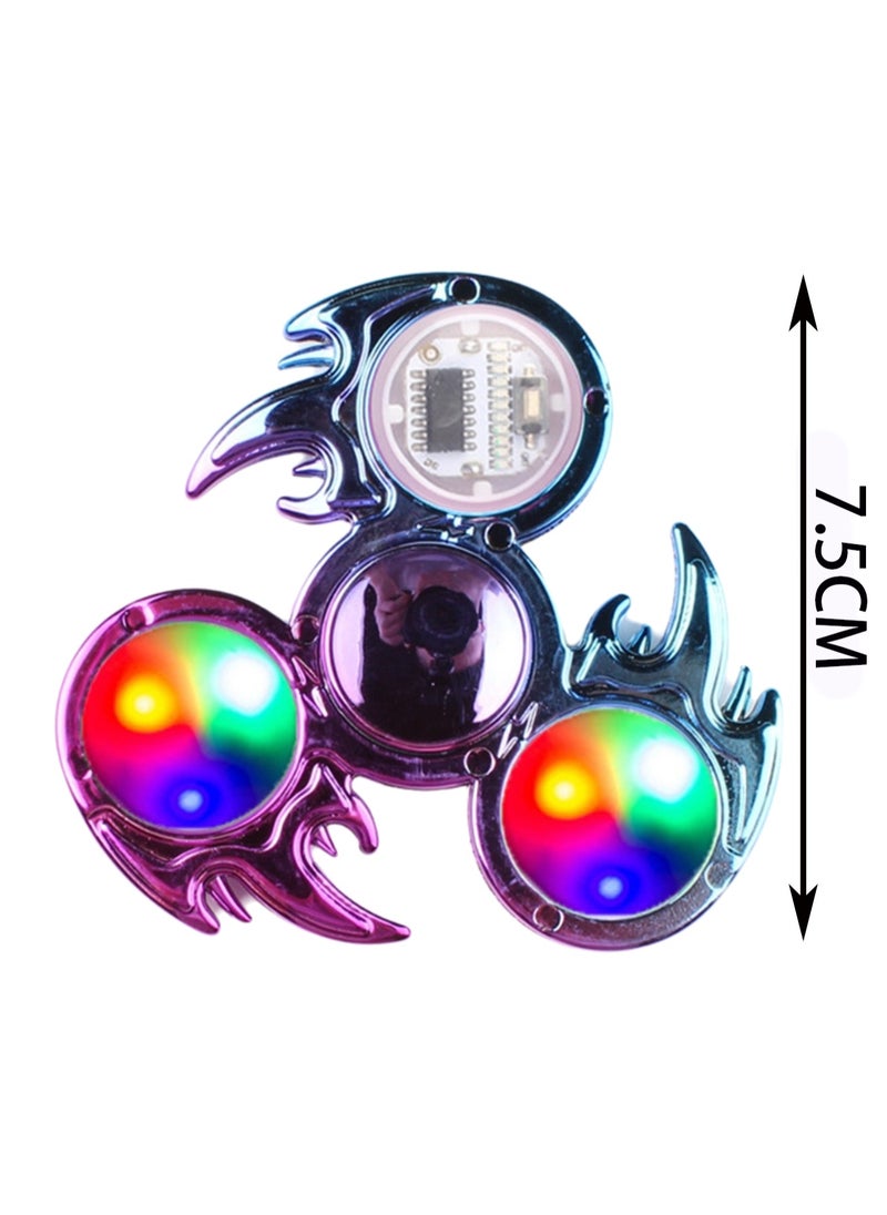 Generic - Purple And Blue Hot Wheel Light Up Fidget Spinner Can Relieve Stress And Anxiety, Decompression Desktop Spinning Top Toy, Finger Gyroscope Metal Focus Birthday Gift - Image 1