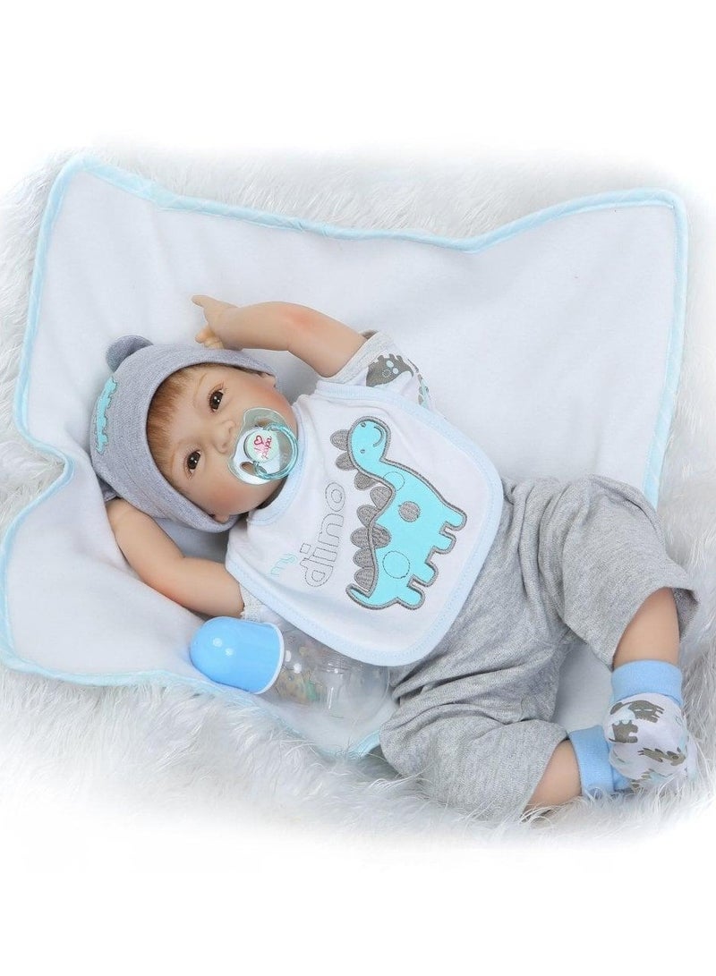 Reborn Baby Doll With Plush Cuddling Toy 22Inch Moveable Arms And Legs Joints 22inch  - Image 2