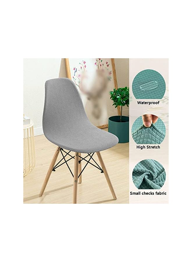 Green Tiger Stretch Dining Chair Covers, Set of 2/4/6 Pcs Removable Washable Scandinavian Chair Slipcovers Shell Side Armless Chair Covers for Kitchen, Dining, Bedroom, Living Room Side Chairs (Silver gray,6 Pcs) - Image 4