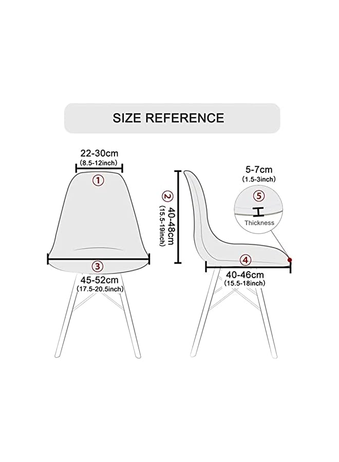 Green Tiger Stretch Dining Chair Covers, Set of 2/4/6 Pcs Removable Washable Scandinavian Chair Slipcovers Shell Side Armless Chair Covers for Kitchen, Dining, Bedroom, Living Room Side Chairs (Silver gray,6 Pcs) - Image 3