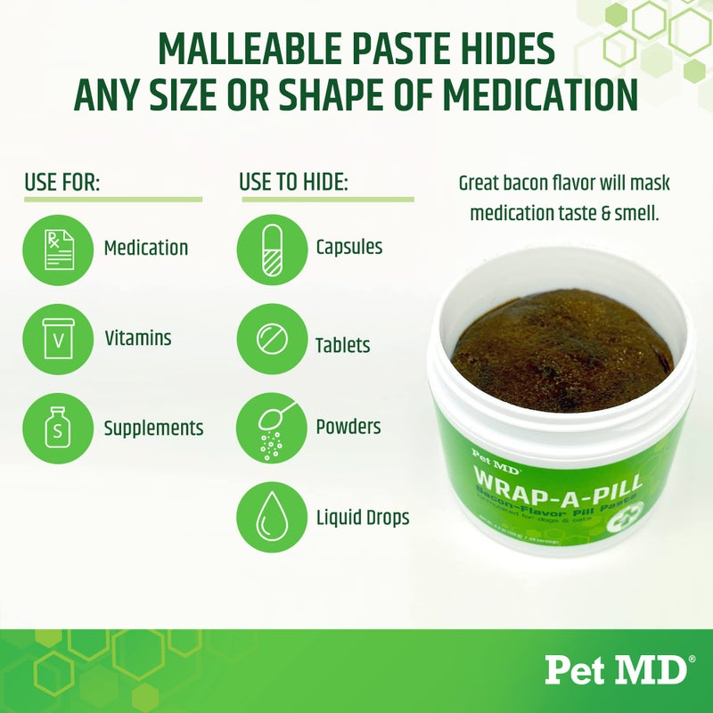 Pet MD Wrap A Pill Bacon Flavor Pill Paste for Dogs - Create a Pocket to Hide Pills and Medication - 59 Servings - Image 2