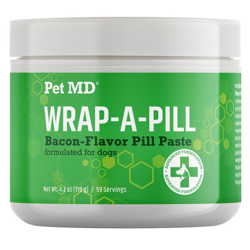 Pet MD Wrap A Pill Bacon Flavor Pill Paste for Dogs - Create a Pocket to Hide Pills and Medication - 59 Servings - Image 1