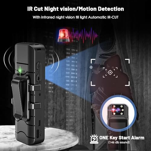 kaysunlink Body Camera with 1.4” Screen Audio and Auto Video Night Vision 1440P UHD Mini Police Wearable Body Worn Cam Portable Small Personal Camcorder Sport Action Outdoor Video Recorder (2K-128GB) - Image 5