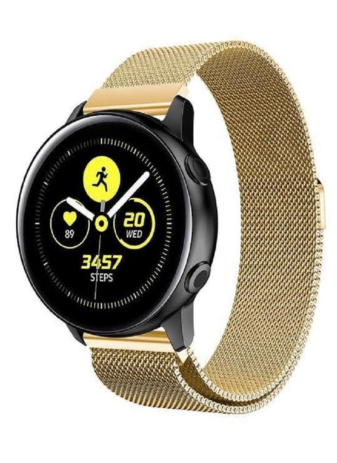Samsung Galaxy Watch Active / Active2 / Galaxy Watch 4 / Watch 4 Classic Milanese Stainless Steel Band 20mm Replacement Strap Gold
